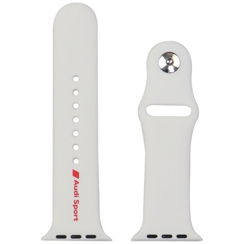 Pasek Audi Sport Red Logo Silicone Watch Strap do Apple Watch 44/45/46/49mm biały