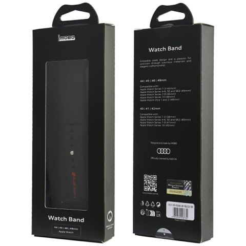 Pasek Audi Sport Red Logo Silicone Watch Strap do Apple Watch 44/45/46/49mm czarny