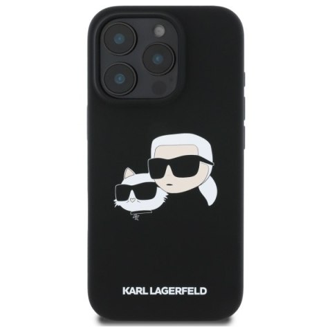 Karl Lagerfeld KLHMP16XSKCHPPLK iPhone16 Pro Max 6.9" czarny/black hardcase Silicone Double Heads Print MagSafe