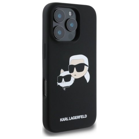 Karl Lagerfeld KLHMP16XSKCHPPLK iPhone16 Pro Max 6.9" czarny/black hardcase Silicone Double Heads Print MagSafe