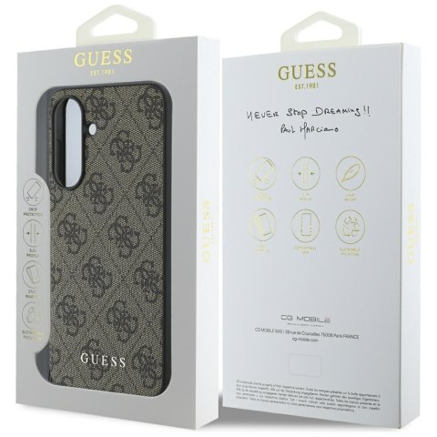 Etui Guess 4G Charms Collection do Samsung Galaxy A56 brązowy