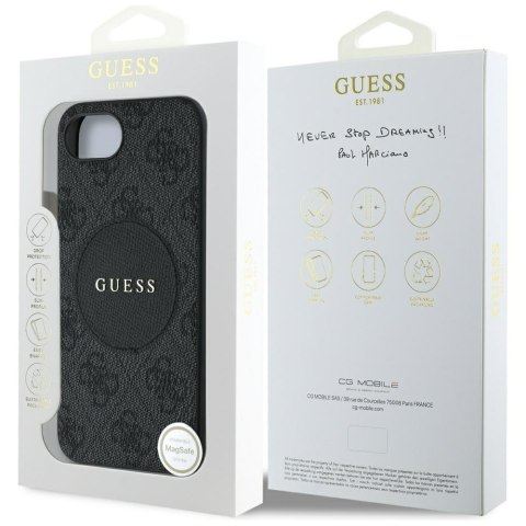 Etui Guess 4G Circle Classic Logo MagSafe do iPhone 16e czarny