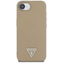 Etui Guess Grained Triangle MagSafe do iPhone 16e / 17e brązowy