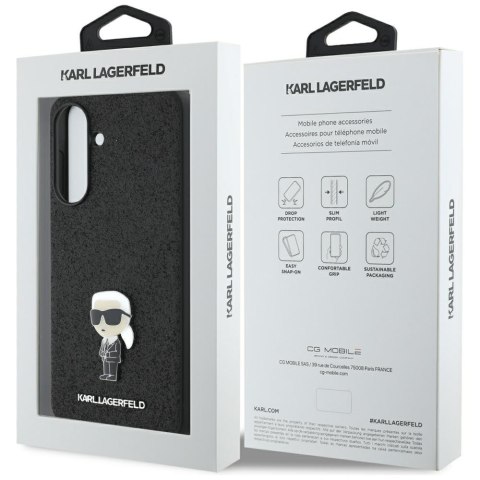 Etui Karl Lagerfeld Fixed Glitter Ikonik Logo Metal Pin do Samsung Galaxy A36 czarny