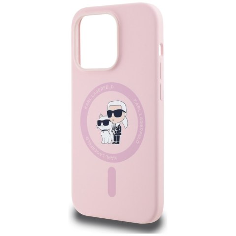 Etui Karl Lagerfeld Silicone Karl&Choupette MagSafe do iPhone 14 Pro różowy