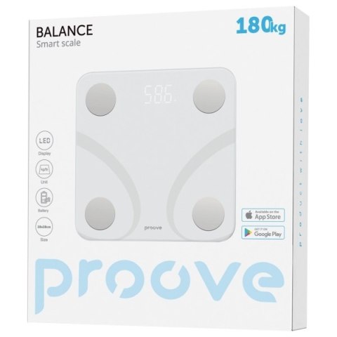Proove Waga Smart Scale Balance Bluetooth biały/white