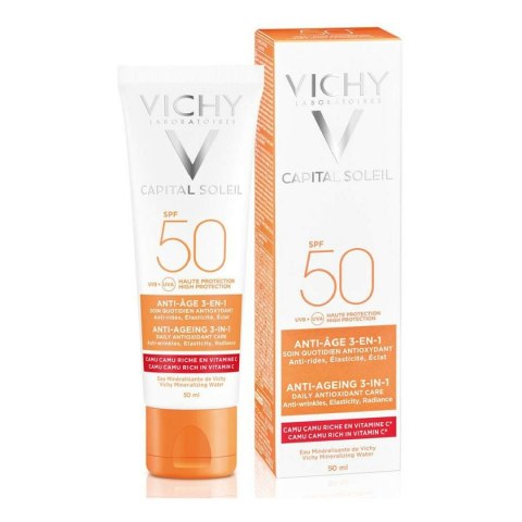 Krem Przeciwsłoneczny do Twarzy Vichy VCH00115 Spf 50 50 ml 3 w 1 Przeciwstarzeniowy