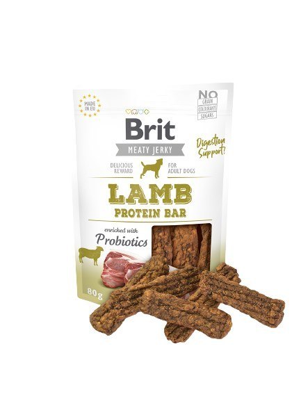 Brit Jerky Lamb Protein Bar - Jagnięcina - przysmak dla psa - 80g
