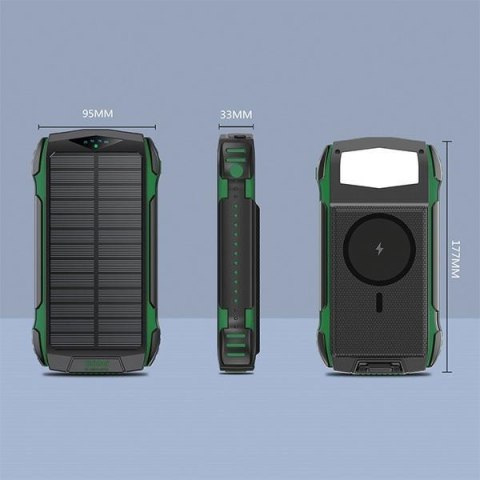 4smarts Powerbank Solarny TitanPackRugged UltiMag 20000mAh zielony/green 540244