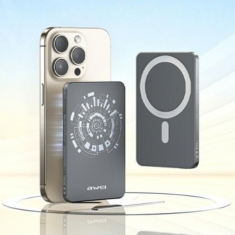 AWEI PowerBank MagSafe P112K 5000mAhszary/grey