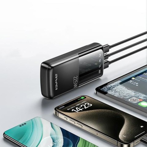 AWEI PowerBank P13K 20000mAh 22.5Wczarny/black Digital Display