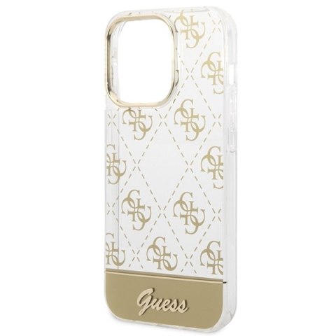 Guess GUHCP14LHG4MHG iPhone 14 Pro6,1" złoty/gold hardcase 4G Pattern Script