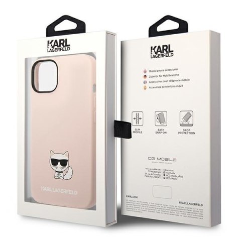 Karl Lagerfeld KLHCP14SSLCTPI iPhone 14/ 15 / 13 6,1" hardcase jasnoróżowy/light pink Silicone Choupette Body