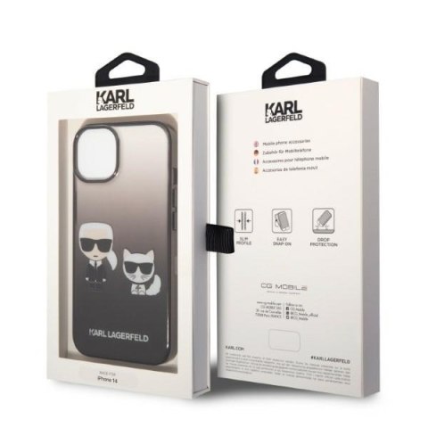 Karl Lagerfeld KLHCP14STGKCK iPhone 14 / 15 / 13 6,1" hardcase czarny/black Gradient Ikonik Karl & Choupette