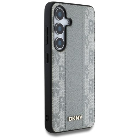Etui DKNY Leather Checkered Pattern MagSafe do Samsung Galaxy S25 taupe