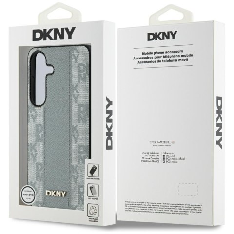 Etui DKNY Leather Checkered Pattern MagSafe do Samsung Galaxy S25 taupe