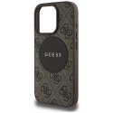 Etui Guess 4G Circle Classic Logo MagSafe do iPhone 16 Pro Max brązowy