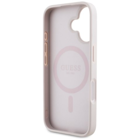 Etui Guess 4G Circle Classic Logo MagSafe do iPhone 16 różowy