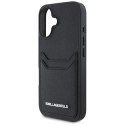 Etui Karl Lagerfeld HC Grained PU Cardslot Metal Elong do iPhone 16 czarny