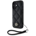 Etui Karl Lagerfeld Quilted Initial Logo & Chain Strap do iPhone 16 czarny