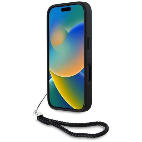 Etui Karl Lagerfeld Quilted Initial Logo & Chain Strap do iPhone 16 czarny