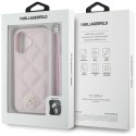 Etui Karl Lagerfeld Quilted Initial Logo & Chain Strap do iPhone 16 różowy