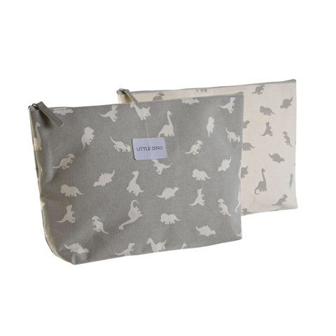 Torba podróżna DKD Home Decor Biały Szary Bawełna 33 x 8 x 21 cm (2 Sztuk)