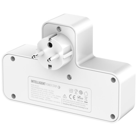 Listwa zasilająca Beline z podświetleniem LED 2xUSB-A/USB-C/2xAC biały