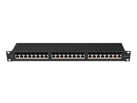 LANBERG PATCH PANEL 24 PORT 1U 19" KAT.6A FTP CZARNY PPSA-1024-B