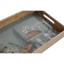 Zestaw tacek Home ESPRIT Niebieski Naturalny Drewno mango 43,5 x 27 x 5,5 cm (2 Sztuk)