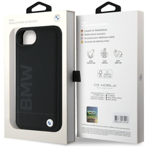 Etui BMW Leather Hot Stamp do iPhone 16e / 17e czarny