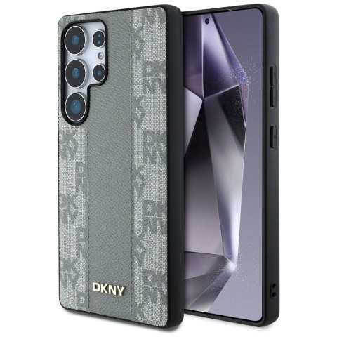 Etui DKNY Leather Checkered Pattern MagSafe do Samsung Galaxy S25 Ultra taupe