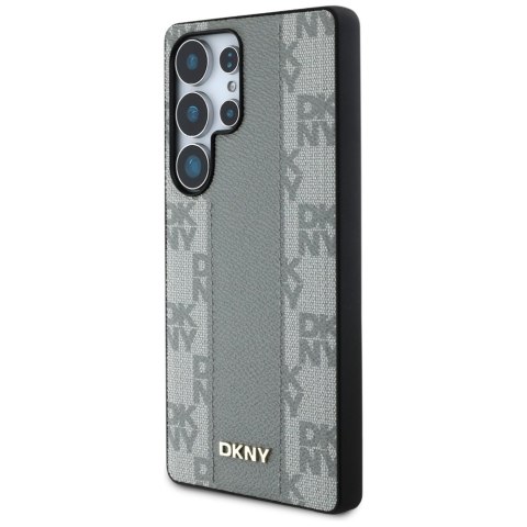Etui DKNY Leather Checkered Pattern MagSafe do Samsung Galaxy S25 Ultra taupe