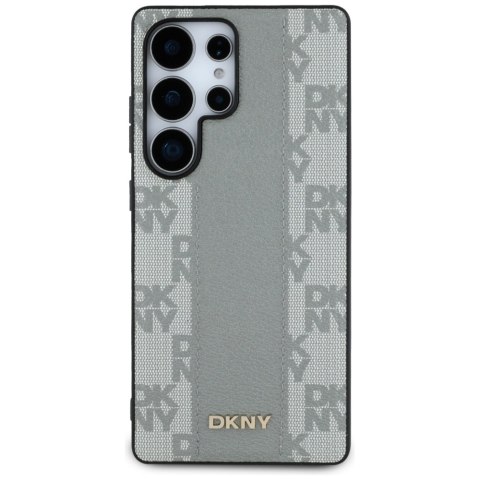 Etui DKNY Leather Checkered Pattern MagSafe do Samsung Galaxy S25 Ultra taupe