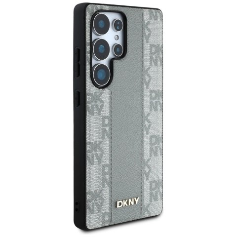 Etui DKNY Leather Checkered Pattern MagSafe do Samsung Galaxy S25 Ultra taupe