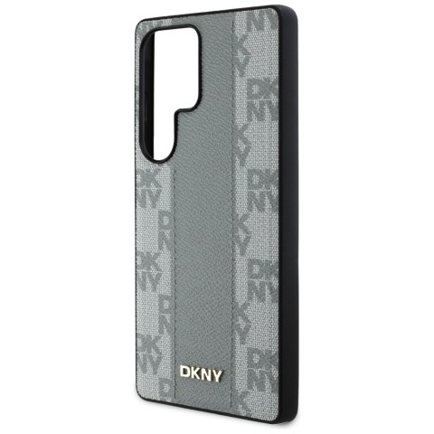Etui DKNY Leather Checkered Pattern MagSafe do Samsung Galaxy S25 Ultra taupe