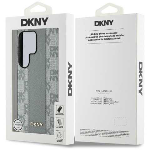 Etui DKNY Leather Checkered Pattern MagSafe do Samsung Galaxy S25 Ultra taupe