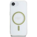 Etui Guess IML Glitter Circle MagSafe do iPhone 16e / 17e przezroczysty