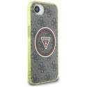 Etui Guess IML Metal Glitter 4G Circle Triangle MagSafe do iPhone 16e / 17e brązowy
