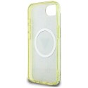 Etui Guess IML Metal Glitter 4G Circle Triangle MagSafe do iPhone 16e / 17e brązowy
