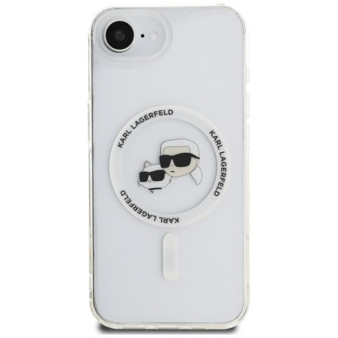 Etui Karl Lagerfeld IML Metal Karl & Choupette Heads MagSafe do iPhone 16e / 17e biały