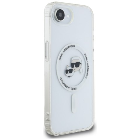 Etui Karl Lagerfeld IML Metal Karl & Choupette Heads MagSafe do iPhone 16e / 17e biały