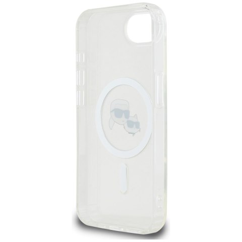 Etui Karl Lagerfeld IML Metal Karl & Choupette Heads MagSafe do iPhone 16e / 17e biały