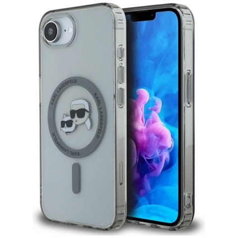 Etui Karl Lagerfeld IML Metal Karl & Choupette Heads MagSafe do iPhone 16e / 17e czarny