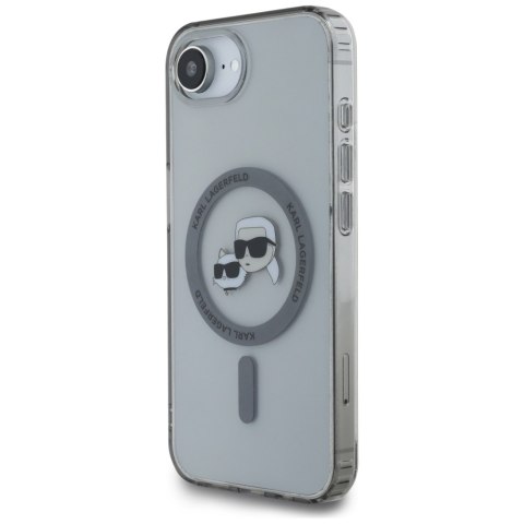 Etui Karl Lagerfeld IML Metal Karl & Choupette Heads MagSafe do iPhone 16e / 17e czarny