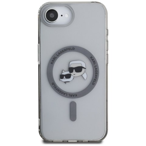 Etui Karl Lagerfeld IML Metal Karl & Choupette Heads MagSafe do iPhone 16e / 17e czarny