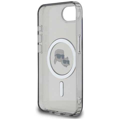 Etui Karl Lagerfeld IML Metal Karl & Choupette Heads MagSafe do iPhone 16e / 17e czarny