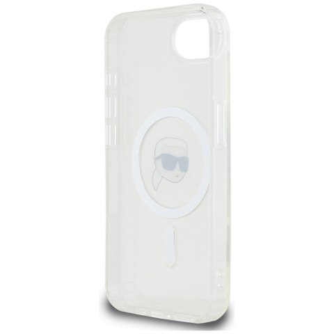 Etui Karl Lagerfeld IML Metal Karl Head MagSafe do iPhone 16e biały