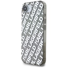 Etui Karl Lagerfeld IML Repeat Logo do iPhone 16e srebrny