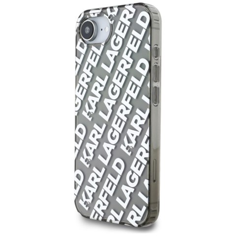 Etui Karl Lagerfeld IML Repeat Logo do iPhone 16e srebrny